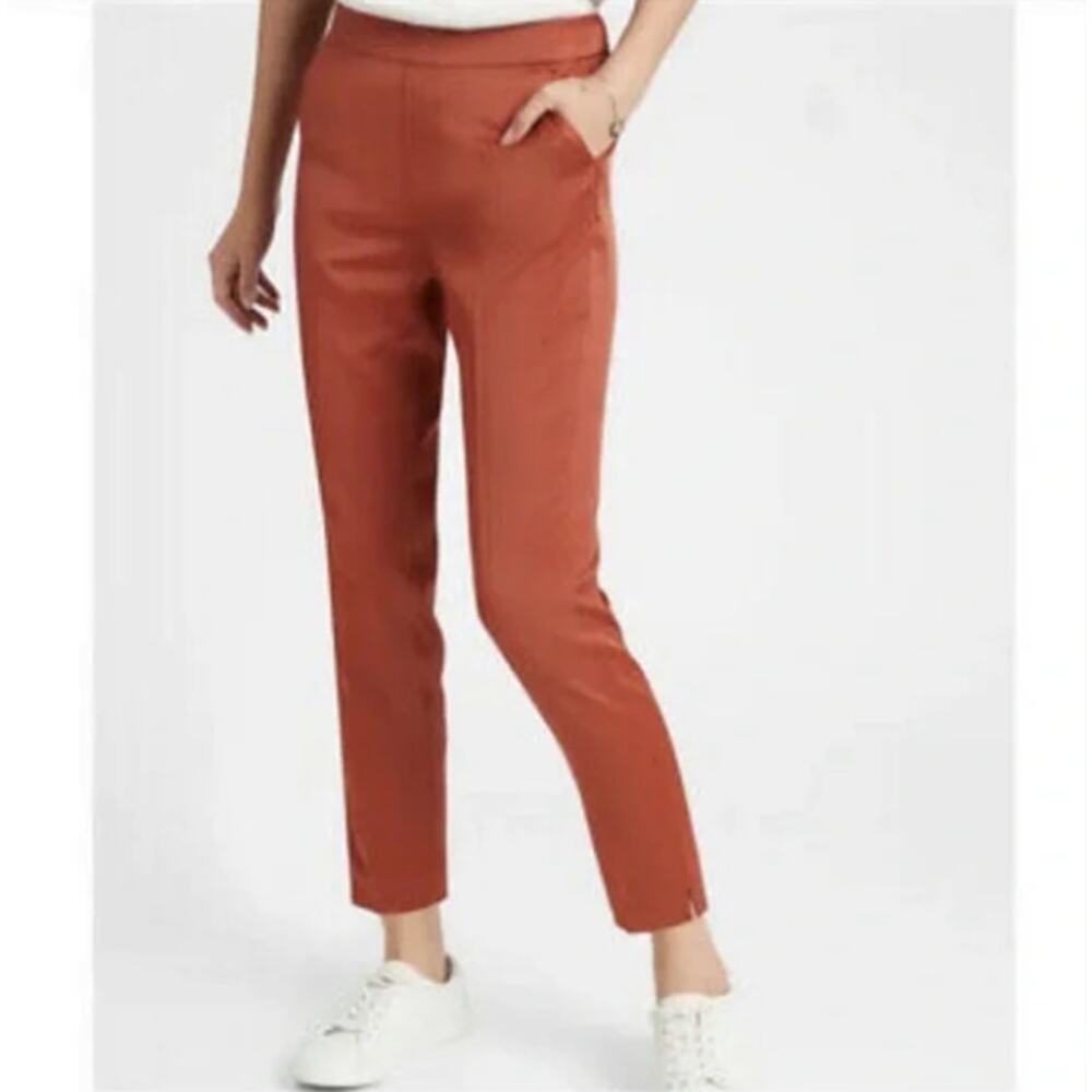 Banana Republic Pants Womens 4 Orange Satin Ankle Career Preppy Academia READ